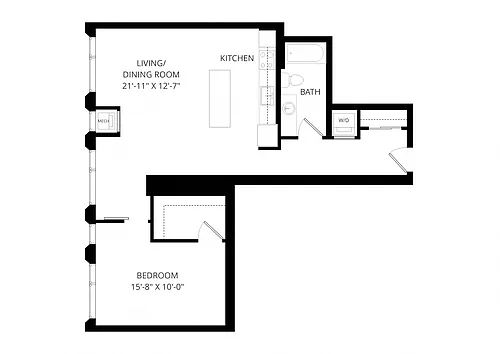 Floor plan One Bedroom - a09