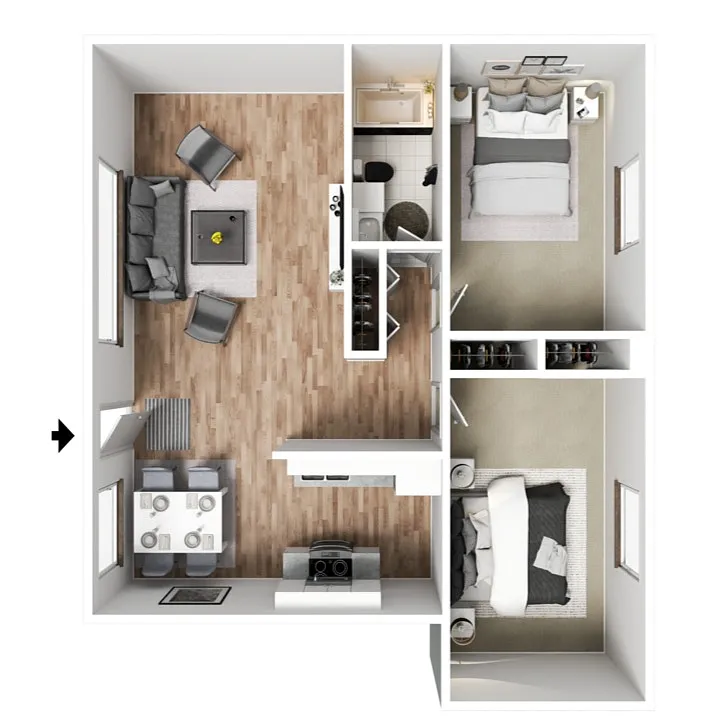 Floor plan 2 X 1
