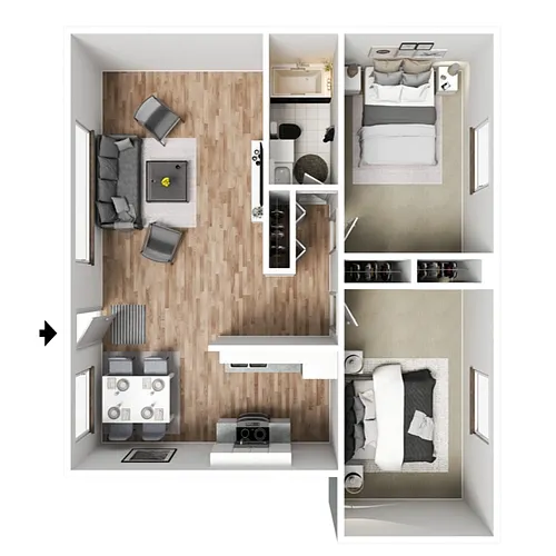 Floor plan 2 X 1