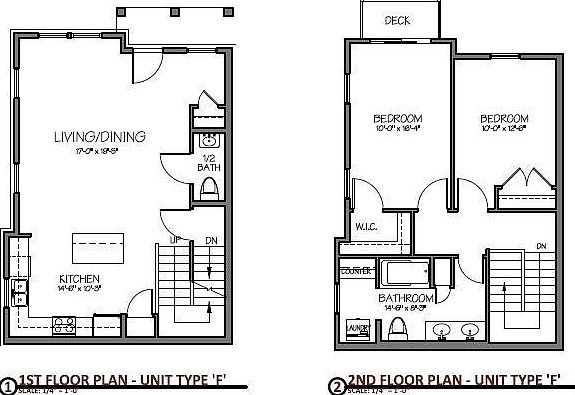 First and Second Floor plans (unit is reverse image)