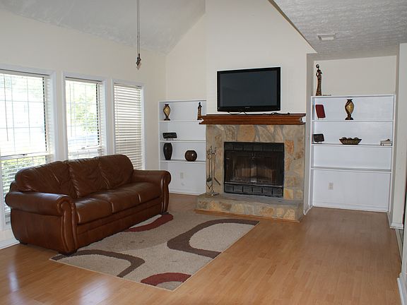 Living Room with Vaulted Ceiling