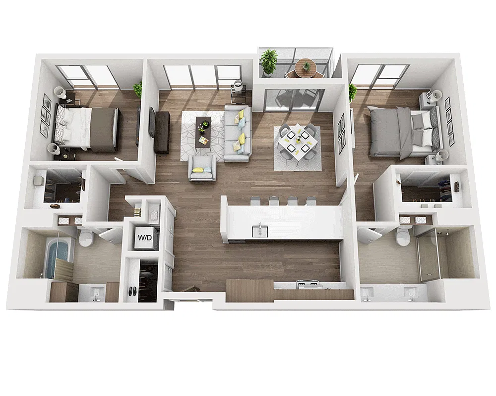 Floor plan Two Bedroom B2B