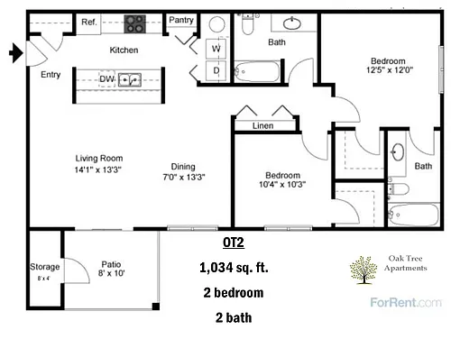 Floor plan OT2 2x2