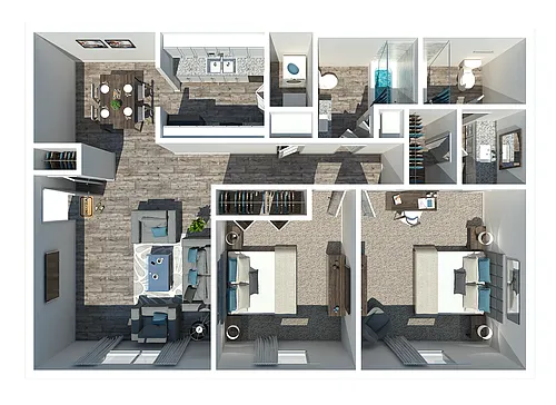 Floor plan 2 Bedroom 2 Bath