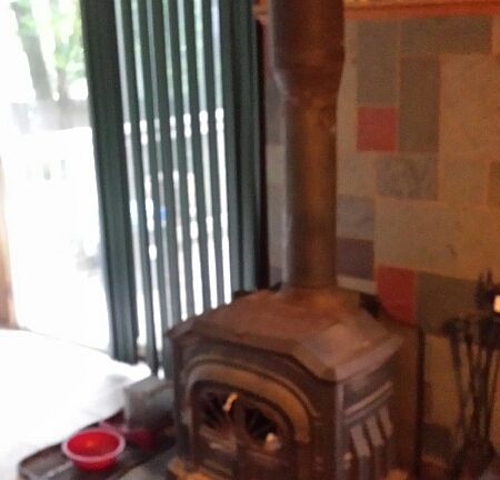 Wood stove heats whole house
