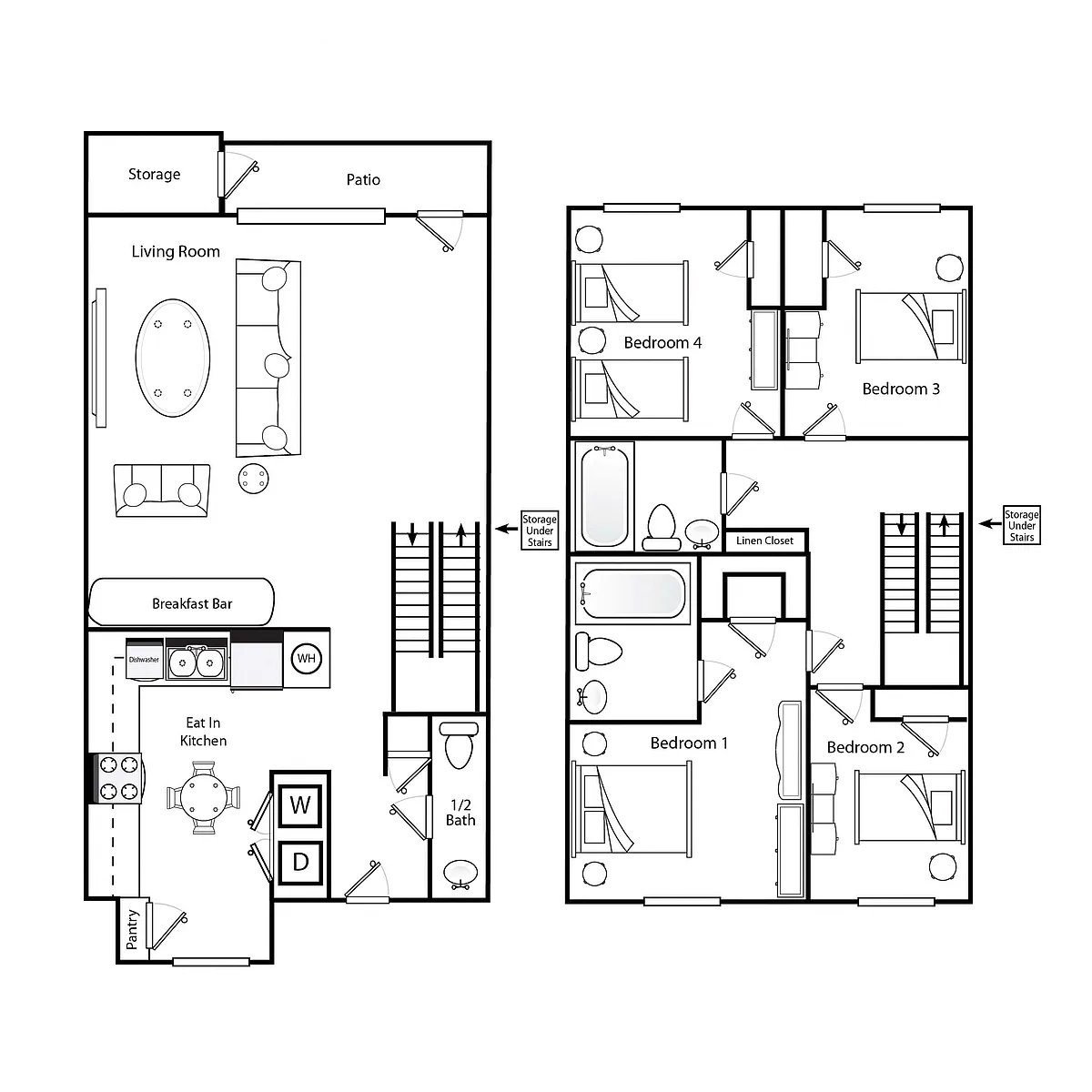 Floor plan D1 Income Restricted