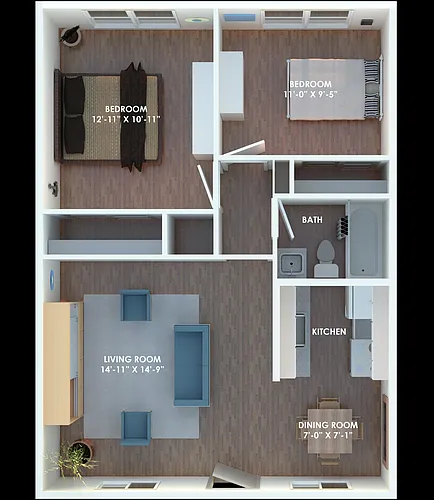Floor plan 2 Bed