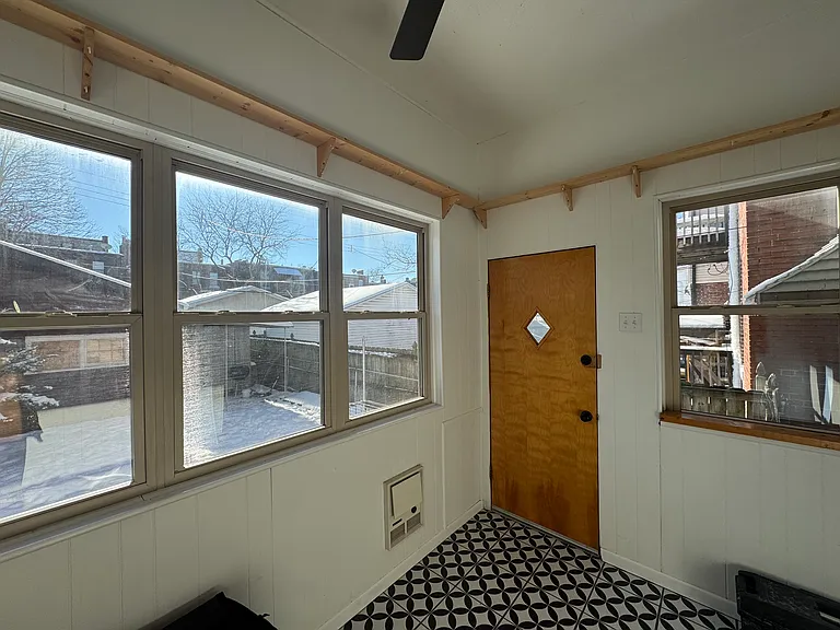Sunroom has access to backyard