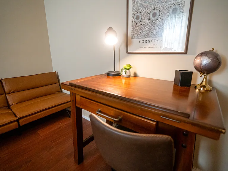 Quiet workspace in the dining room