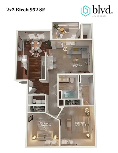 Floor plan Birch - 2nd Floor Large