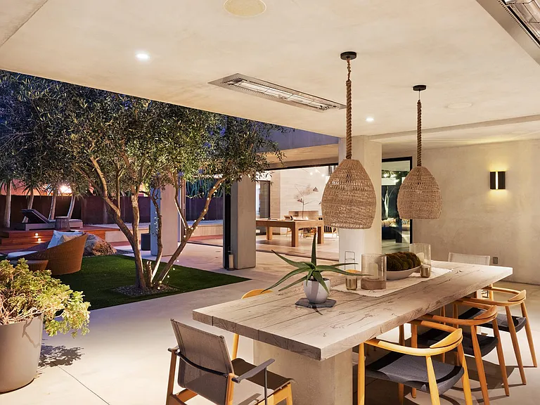 Appreciate ample space to share a gourmet meal at the marvellous dining table.