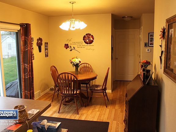 Dining area with patio doors