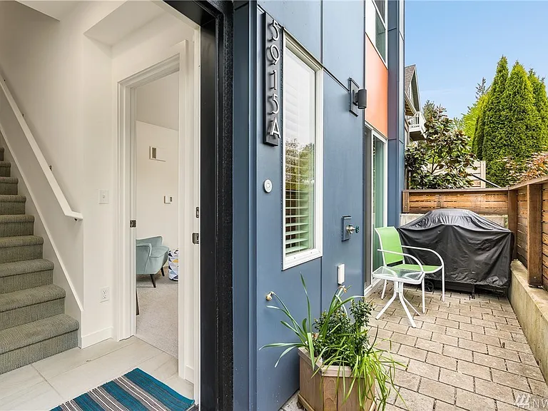 Fenced front patio area