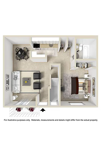Floor plan One Bedroom Dalewood