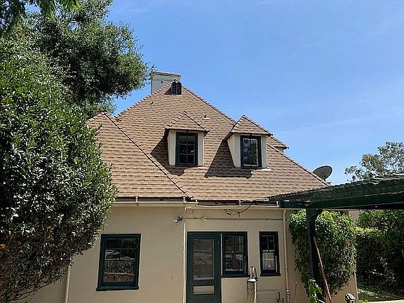 From back yard with new roof