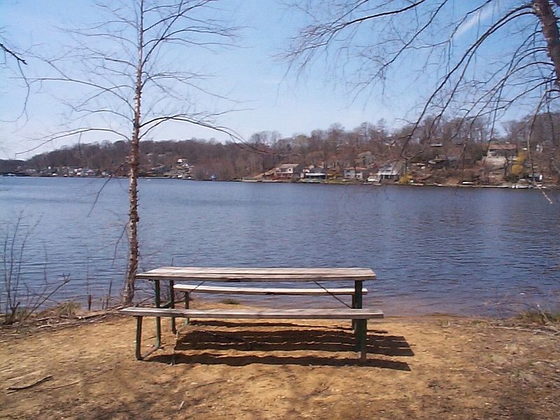Picnic table at the Sandy Poi