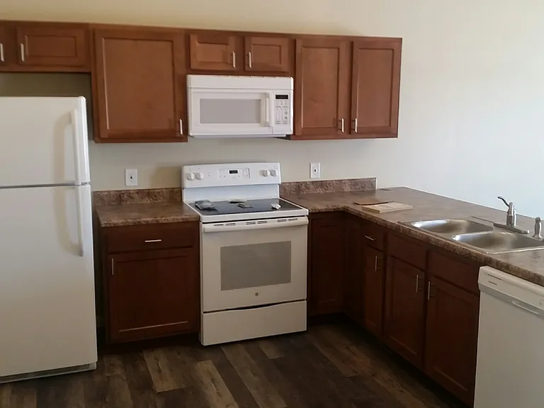 Kitchen Unit C Stove, Fridge, Microwave, Dishwasher, and sink disposal.