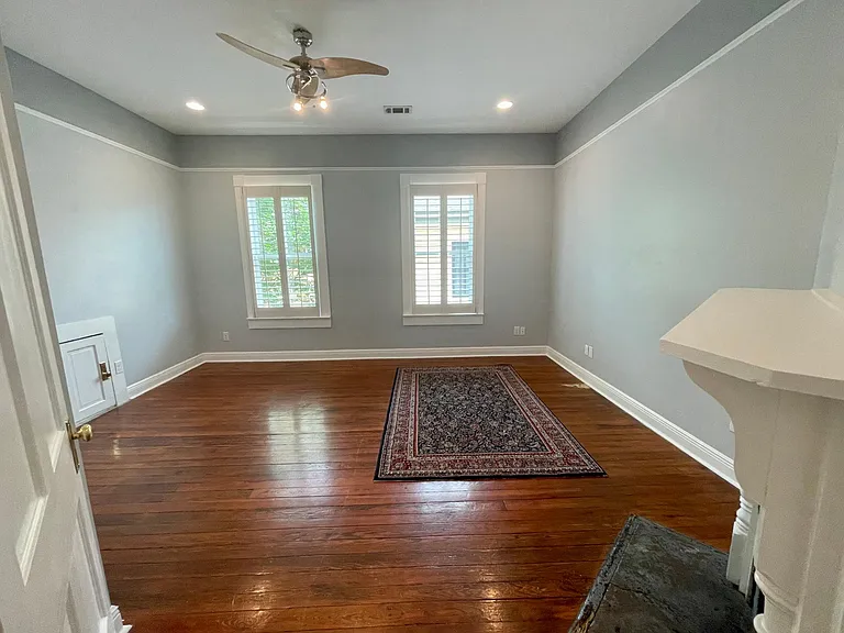 Back room with fireplace