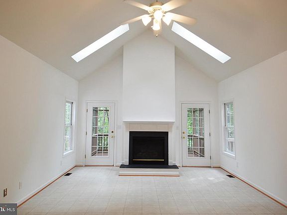 Great Room with Fireplace and Skylights