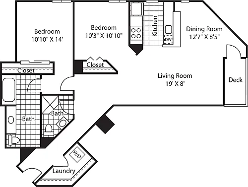 Floor plan 2 Bed NW- Park View