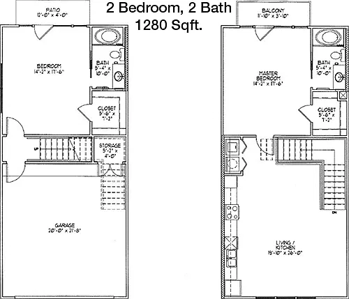 Floor plan 2 bed, 2 bath