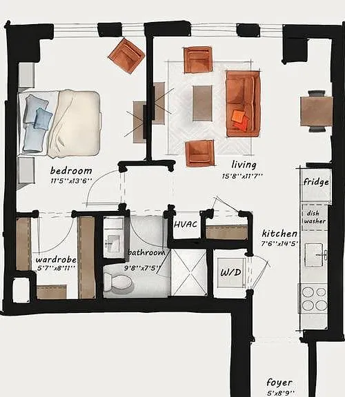 B4 | 1 Bed 1 Bath 749 square feet B4 | 1 Bed 1 Bath 749 square feet