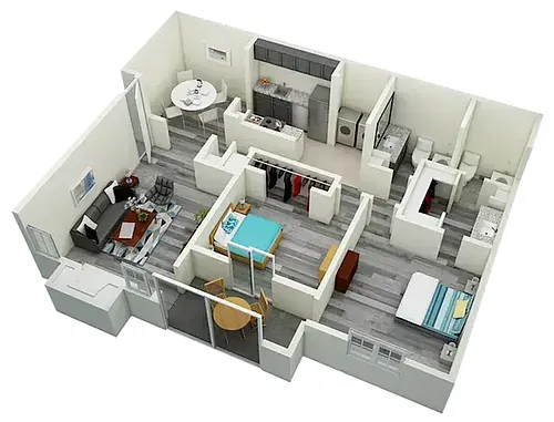 Floor plan Vetra Research Park Two Bedroom