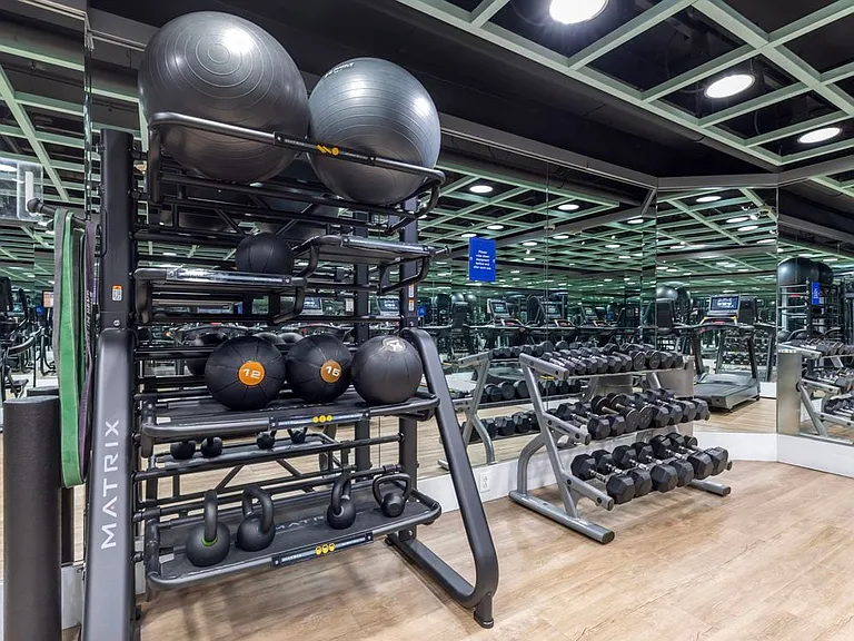 Fitness center with strength equipment