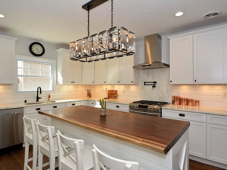 Updated kitchen with stainless steel appliances