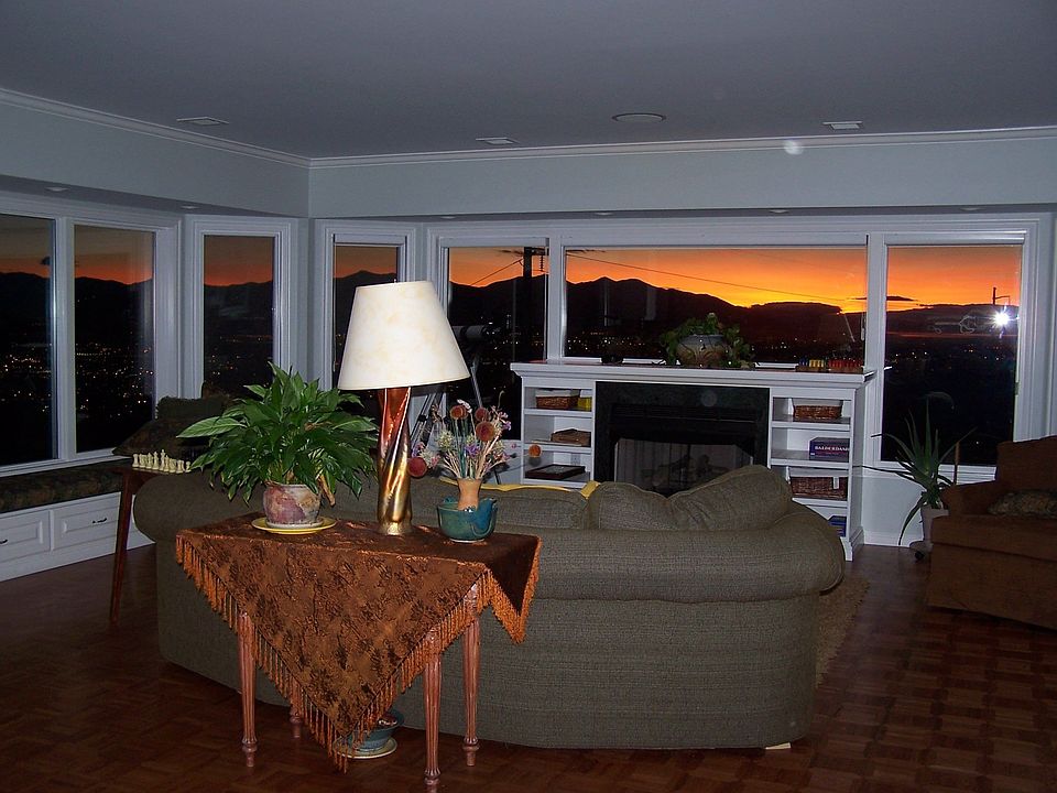 sunset over fireplace