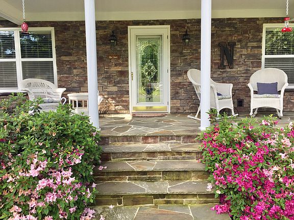 Slate porch, stone wall