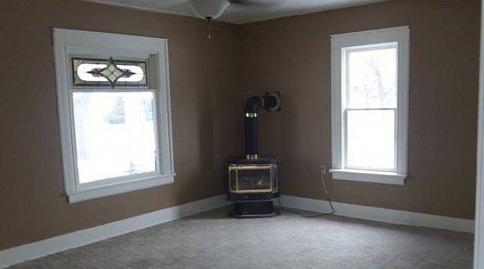 living room & wood stove