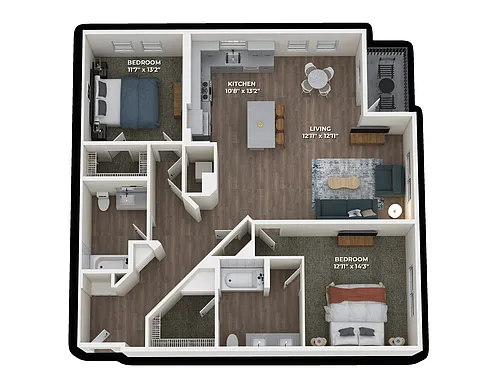 Floor plan B3 Two Bedroom