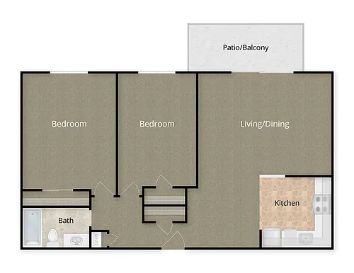 Floor plan 2 Bed x 1 Bath - 11