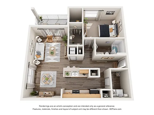 Floor plan 1A 1 Bedroom