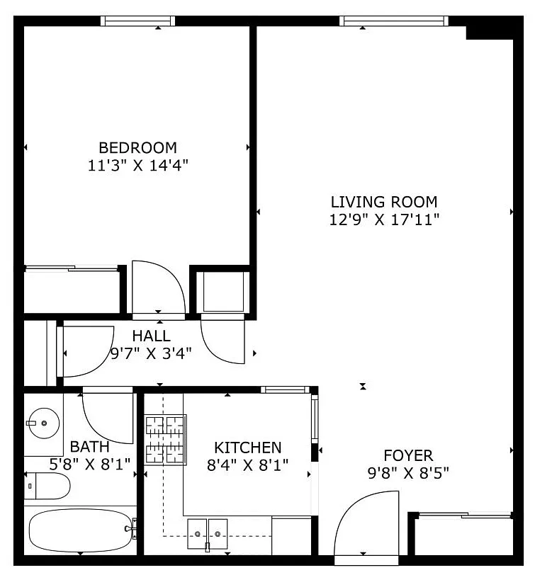 Floor plan Signature One Bedroom