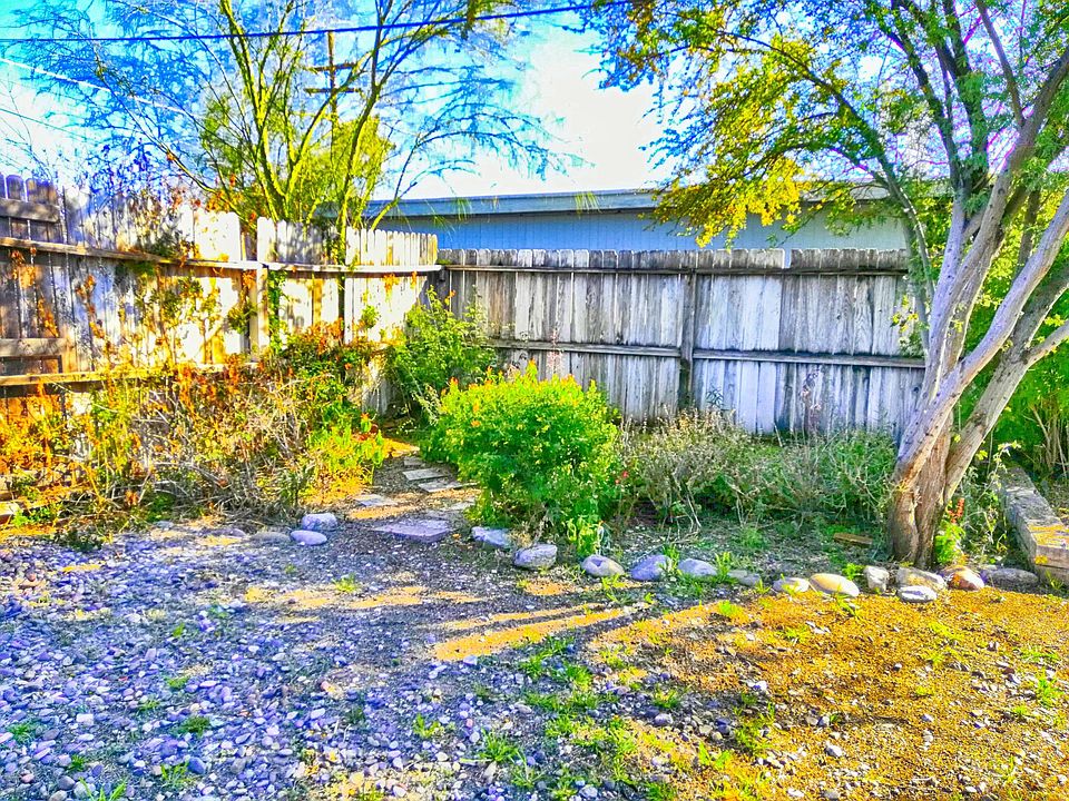 Mature vegetation in large garden like backyard