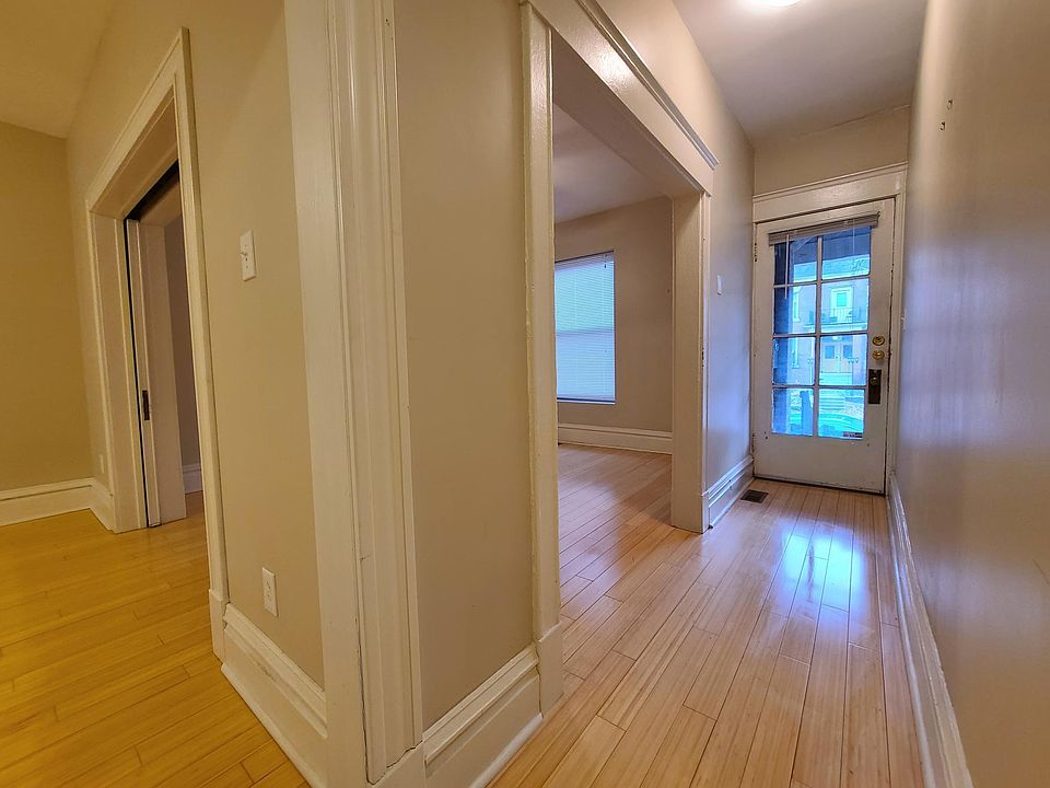 Entryway into two large rooms