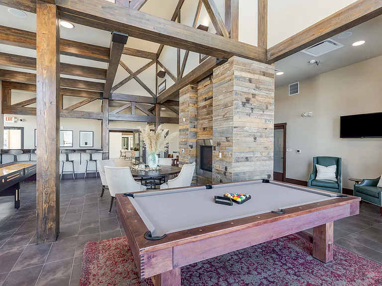 Game Room with Shuffleboard, Pool Table & Playroom