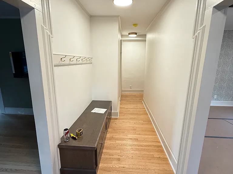 Main hallway entrance, living room to the left, dining room to the right.