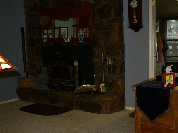 Natural stone fireplace