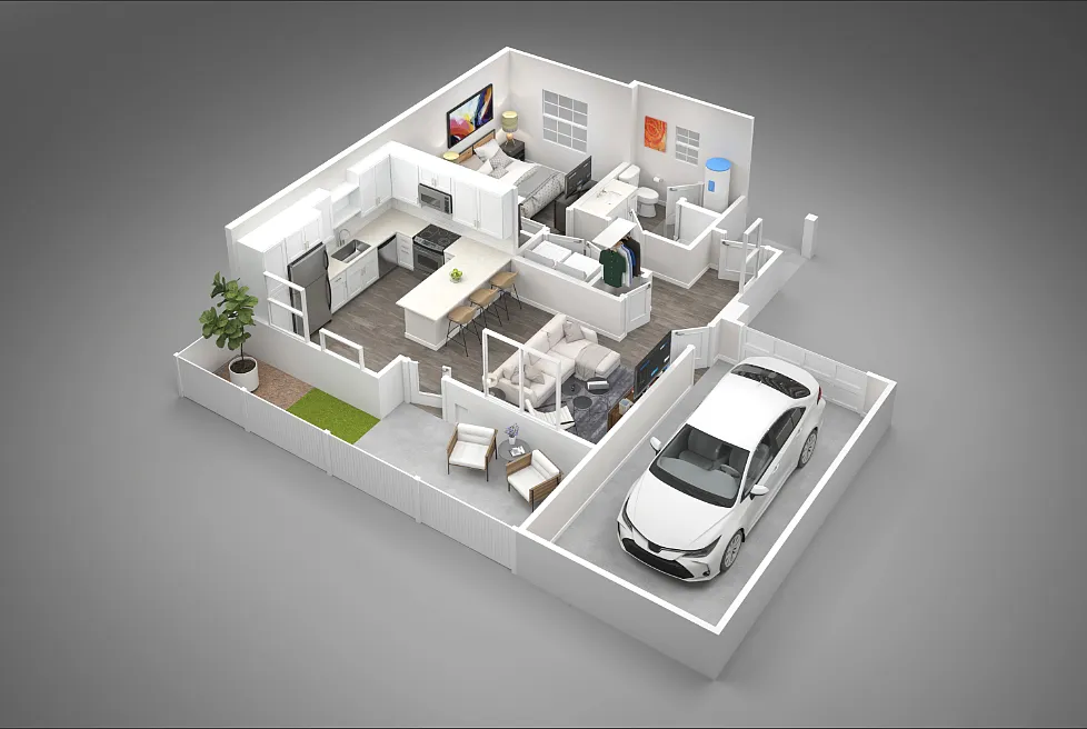 Floor plan 1 Bed/1 Bath