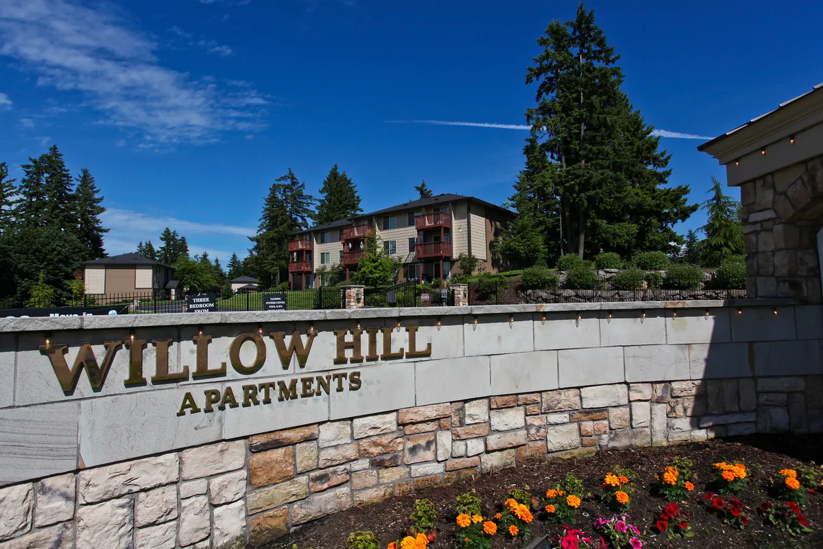 Community Sign Monument | Puyallup WA Apartments For Rent | Willow Hill Apartments - Willow Hill