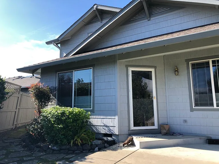 Backyard view of the house
