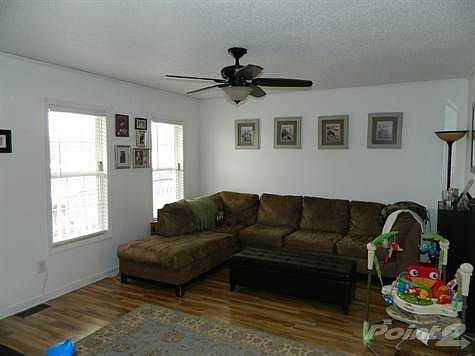 Living Room with New Laminate Wood  Flooring