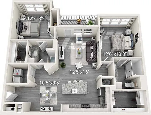 Floor plan B1 - Grey Palette