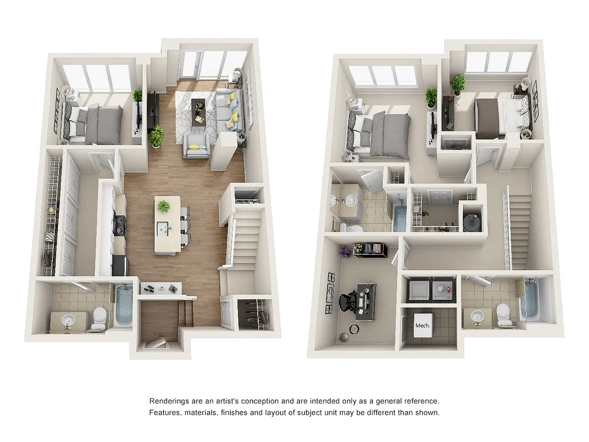 Floor plan 3 bedroom, 3 bath