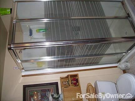 downstairs bathroom has a shower.