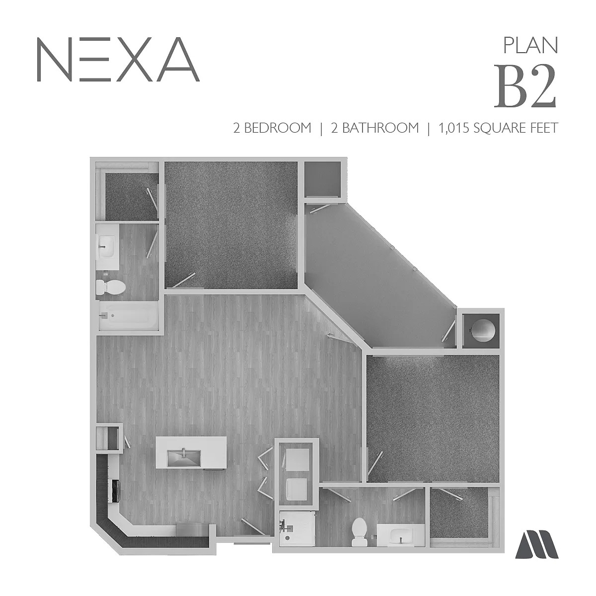 Floor plan 2 Bed/2 Bath