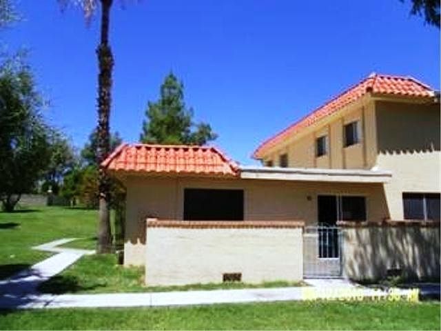 Side view of patio